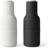 Audo Audo - Bottle Grinder Salz- und Pfeffermühlen Set, ash / carbon (Holzdeckel)
