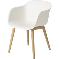 Muuto Muuto - Fiber Chair Wood Base, Eiche / weiß recycled