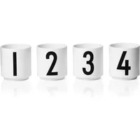 Design Letters Design Letters - Porzellan Mini-Becher (4er-Set), weiß