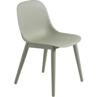 Muuto Muuto - Fiber Side Chair Wood Base, dusty green recycled
