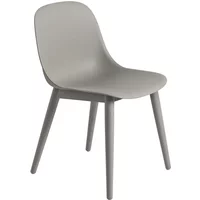 Muuto Muuto - Fiber Side Chair Wood Base, grau recycled