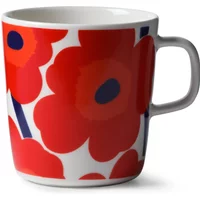 Marimekko Marimekko - Oiva Unikko Becher mit Henkel, 400 ml, weiß / rot