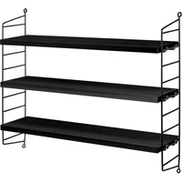 String Furniture String - Pocket Wandregal, schwarz / Esche schwarz gebeizt