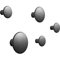 Muuto Muuto - Wandhaken 'The Dots Metal' 5er Set, schwarz