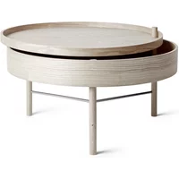 Audo Audo - Turning Table, Eiche weiß / schwarze Chromstreben