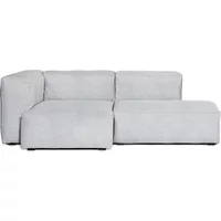 Hay HAY - Mags Soft Sofa 2,5-Sitzer, Kombination 3, Armlehne links / hellgrau (Steelcut 120) / Nähte: hellgrau