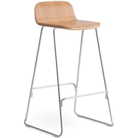 Normann Copenhagen Normann Copenhagen - Just Barhocker mit Rückenlehne, H 75 cm, Eiche natur / chrom