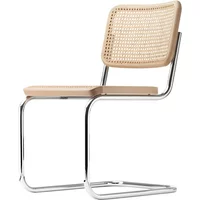 Thonet Thonet - S 32 V Stuhl, Chrom / Buche natur (TP 17) / Rohrgeflecht mit Kunststoffstützgewebe