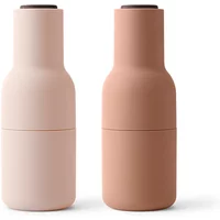 Audo Audo - Bottle Grinder Salz- und Pfeffermühlen Set, nudes (Holzdeckel Walnuss)