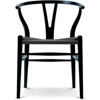 Carl Hansen & Søn Carl Hansen - CH24 Wishbone Chair, Buche schwarz / schwarzes Geflecht