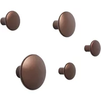Muuto Muuto - Wandhaken 'The Dots Metal' 5er Set, umber