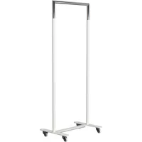 Frost Frost - Bukto Kleiderständer mit Rollen 60 cm, Edelstahl poliert / weiß