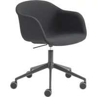 Muuto Muuto - Fiber Büro-Armlehnstuhl Swivel Base, schwarz / dunkelgrau (Remix 183)