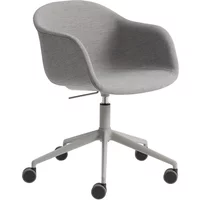 Muuto Muuto - Fiber Büro-Armlehnstuhl Swivel Base, grau / grau (Remix 133)