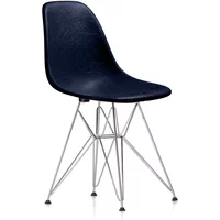 Vitra Vitra - Eames Fiberglass Side Chair DSR, verchromt / Eames navy blue (Filzgleiter basic dark)