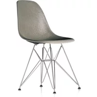 Vitra Vitra - Eames Fiberglass Side Chair DSR, verchromt / Eames raw umber (Filzgleiter basic dark)