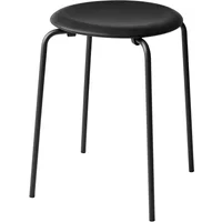 Fritz Hansen Fritz Hansen - Dot Hocker, Leder schwarz / Untergestell schwarz