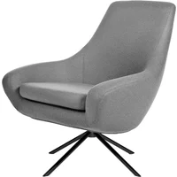 Softline Softline - Noomi Lounge Sessel, Stahl schwarz lackiert / Filz Melange hellgrau (620)