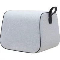 Softline Softline - Nector Hocker, Filz Melange silber-grau (612) / Keder Filz Melange anthrazit (610)