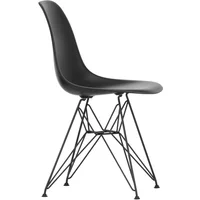 Vitra Vitra - Eames Plastic Side Chair DSR RE, basic dark / tiefschwarz (Filzgleiter basic dark)