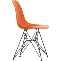 Vitra Vitra - Eames Plastic Side Chair DSR RE, basic dark / rostorange (Filzgleiter basic dark)