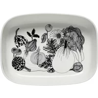 Marimekko Marimekko - Oiva Siirtolapuutarha Servierschale, 20,5 x 28 cm, weiß / schwarz