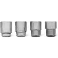 Ferm Living Ferm Living - Ripple Gläser, smoked grey (4er-Set)