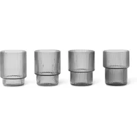 Ferm Living Ferm Living - Ripple Trinkglas small, smoked grey (4er-Set)