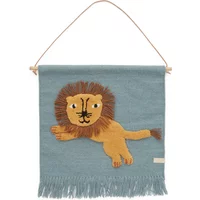 OYOY OYOY - Kinder-Wandteppich mit Tiermotiv, Löwe / tourmaline