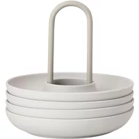 Zone Denmark Zone Denmark - Singles Eierbecher mit Halter, warm grey (4er-Set)