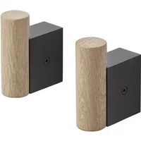 Muuto Muuto - Attach Wandhaken, Eiche / schwarz (2er-Set)