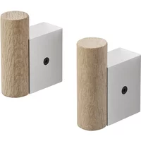 Muuto Muuto - Attach Wandhaken, Eiche / Aluminium (2er-Set)