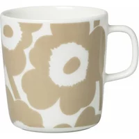 Marimekko Marimekko - Oiva Unikko Becher mit Henkel 400 ml, weiß / beige