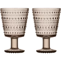 Iittala Iittala - Kastehelmi Trinkglas mit Fuß 26 cl, leinen (2er-Set)