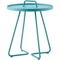 Cane-Line Cane-line - On-the-move Beistelltisch Outdoor, Ø 44 x H 52 cm, aqua