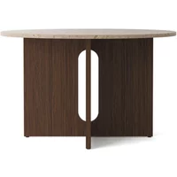 Audo Copenhagen Audo - Androgyne Tisch, Ø 120 x H 73 cm, Eiche dunkel / Sandstein