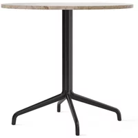 Audo Audo - Harbour Column Bistrotisch Ø 80 cm, vierfuß, Marmor Kunis Breccia / schwarz