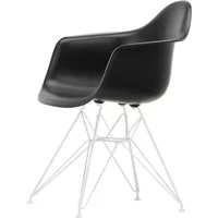 Vitra Vitra - Eames Plastic Armchair DAR RE, weiß / tiefschwarz (Filzgleiter weiß)