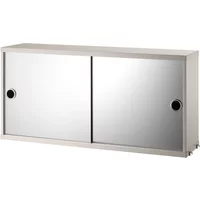 String Furniture String - Schrankmodul mit Schiebetüren 78 x 20 cm, verspiegelt / beige