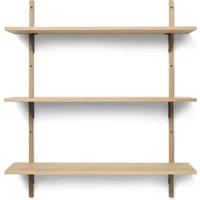 Ferm Living Ferm Living - Sector Wandregal triple, 87 cm, Eiche / Messing schwarz