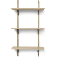Ferm Living Ferm Living - Sector Wandregal triple, 54 cm, Eiche / Messing schwarz