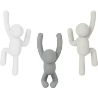 Umbra Umbra - Buddy Wandhaken 3er-Set, grau / taupe / weiß