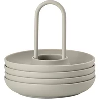 Zone Denmark Zone Denmark - Singles Eierbecher mit Halter, mud (4er-Set)