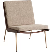 &Tradition &Tradition - Boomerang HM1 Loungesessel, Walnuss geölt / Beine Messing, beige (Karakorum 003)