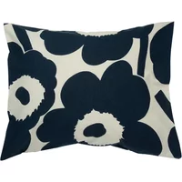 Marimekko Marimekko - Unikko Kopfkissenbezug 80 x 80 cm, baumwollweiß / dunkelblau