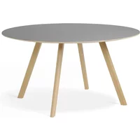 Hay HAY - Copenhague CPH25 2.0 Tisch Ø 140 cm, Eiche lackiert / Linoleum grau