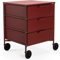Kartell Kartell - Mobil Container mit Rollen, 3 Schubladen, pflaume matt