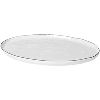 Broste Copenhagen Broste Copenhagen - Salt Servierplatte oval, 38,5 x 26,5 cm, weiß / schwarz