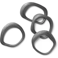 Ferm Living Ferm Living - Flow Serviettenringe, Messing schwarz (4er-Set)