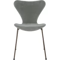 Fritz Hansen Fritz Hansen - Serie 7 Stuhl, Vollpolsterung, brown bronze / Velvet Belfast siegelgrau